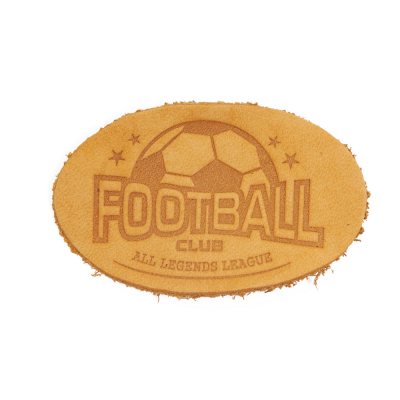 Термоаппликация Футбол 3,8*6 см дизайн №37  100% кожа бежевый 903541 в интернет-магазине Швейпрофи.рф