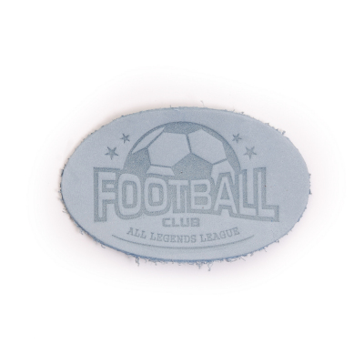 Термоаппликация Футбол 3,8*6 см дизайн №37  100% кожа голубой 903541 в интернет-магазине Швейпрофи.рф