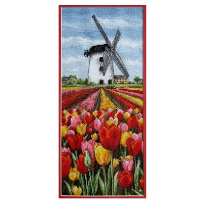 Набор для вышивания ANCHOR PCE806«Тюльпаны у мельницы» 32*14 см в интернет-магазине Швейпрофи.рф