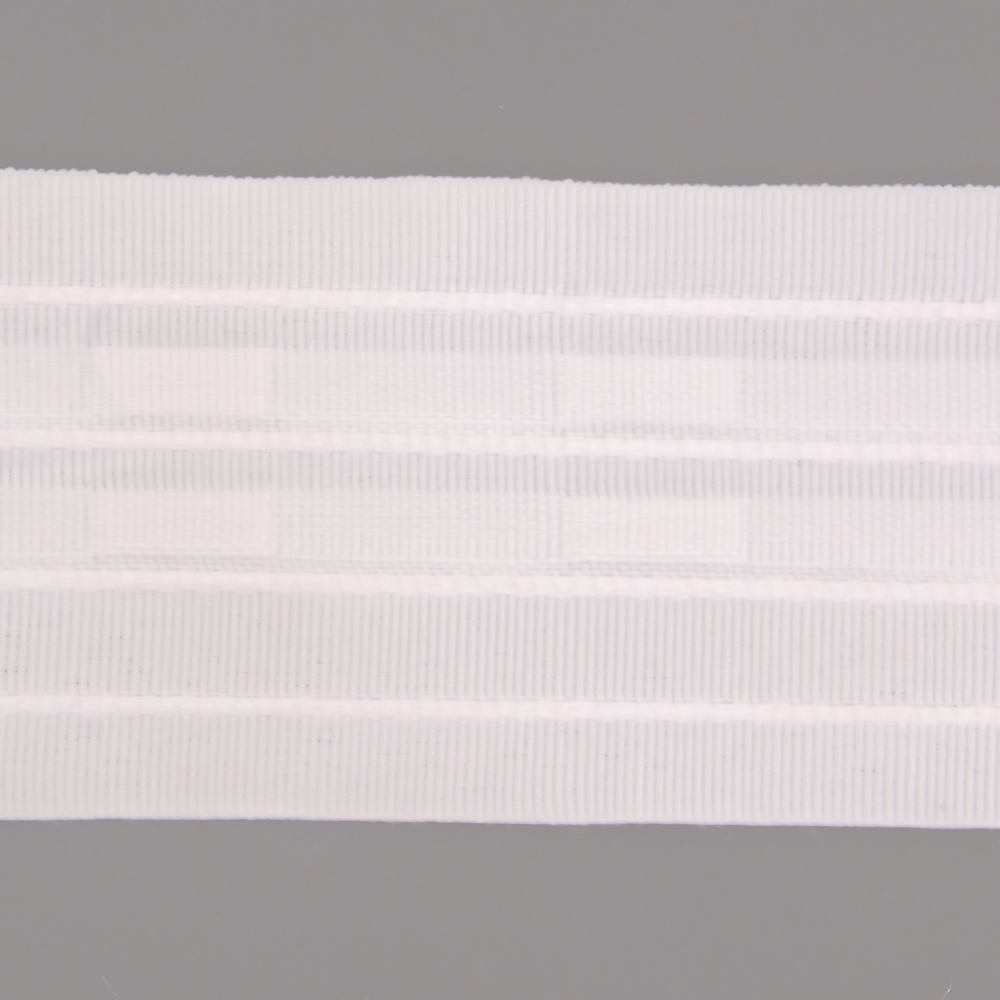 Шторная лента  60 мм №607 (уп. 50 м)бел. 4 нити равномерная