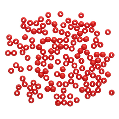 Бусины Астра пластик круглые глянец  4 мм (15 г)  7722540 красный в интернет-магазине Швейпрофи.рф