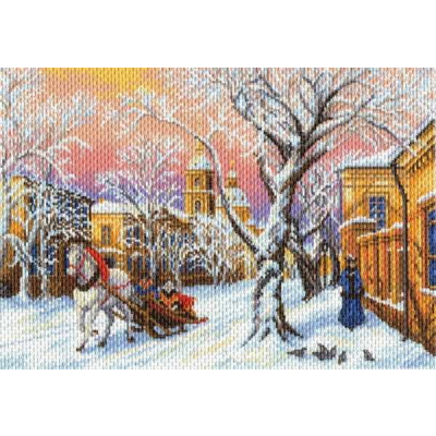 Рисунок на канве МП (37*49 см) 1695 «Зимний вечер» в интернет-магазине Швейпрофи.рф