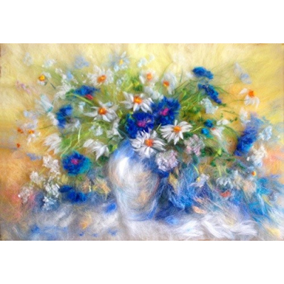 Набор «Живопись цветной шерстью 902467 Полевые цветы» 18,5*25 см в интернет-магазине Швейпрофи.рф