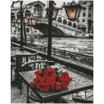 Алмазная мозаика Подсолнух EF353 «Розы под дождем» 30*40 см на подрамнике в интернет-магазине Швейпрофи.рф