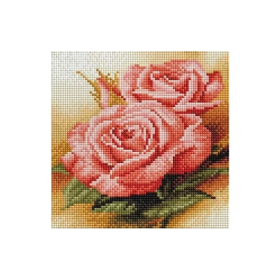 Алмазная мозаика Подсолнух UC105 «Чайные розы» 20*20 см на подрамнике в интернет-магазине Швейпрофи.рф