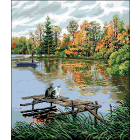 Рисунок на канве Гелиос П-089 «Осеннее озеро» 41,5*48 см
