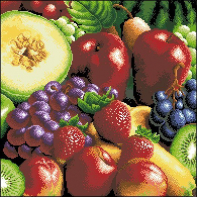 Рисунок на канве Гелиос Н-010«Натюрморт с фруктами» 41*41 см в интернет-магазине Швейпрофи.рф