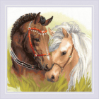 Набор для вышивания Риолис №1864 «Пара лошадей» 40*40 см в интернет-магазине Швейпрофи.рф