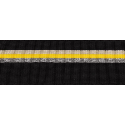 Подвяз трикотажный п/э 3AR532  6*100 см черный с зол/желт/серебр полосами в интернет-магазине Швейпрофи.рф