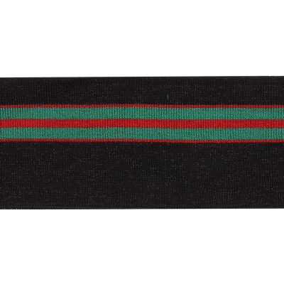 Подвяз трикотажный п/э 3AR536  6*100 см черный с зел/красн полосами в интернет-магазине Швейпрофи.рф