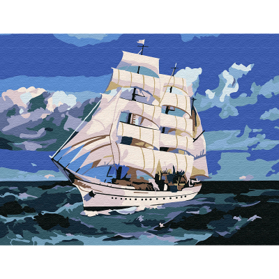 Картина по номерам Molly KH0793 «Корабль в море» 15*20 см в интернет-магазине Швейпрофи.рф
