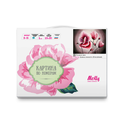 Картина по номерам Molly KH0924 «Розовые маки» 15*20 см в интернет-магазине Швейпрофи.рф