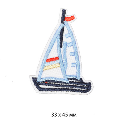Термоаппликация TBY.S19 «Кораблик» 59356 3,3*4,5 см голубой в интернет-магазине Швейпрофи.рф