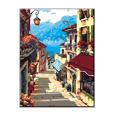 Картина по номерам Рыжий кот Р - 5476 «Улица у моря» 40*50 см в интернет-магазине Швейпрофи.рф