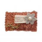 Украшение текстильное LA230 «Прямоугольник с цветком и надписью Angel» 3*4,5 см розовый (10)