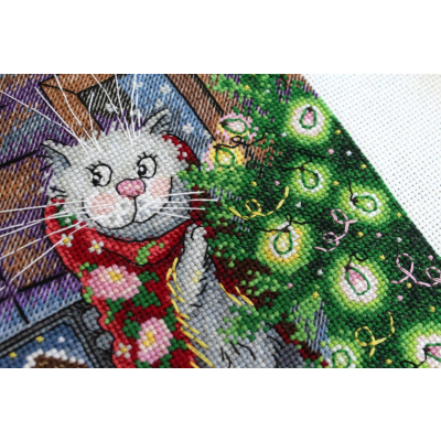 Набор для вышивания М.П.Студия НВ-682 «Новогодняя ночь» 16*23 см в интернет-магазине Швейпрофи.рф