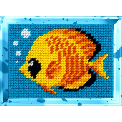 Набор для вышивания с пряжей BAMBINI  X2148 «Рыбка» 10*14 см в интернет-магазине Швейпрофи.рф