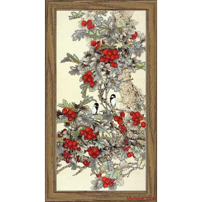 Ткань с рисунком для вышивания бисером «Конек 9466 Лесные ягоды» 25*45 см в интернет-магазине Швейпрофи.рф