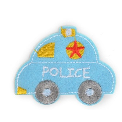 Термоаппликация TBY-2131 «Машинка Police» 6*8 см голубой в интернет-магазине Швейпрофи.рф