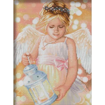 Алмазная мозаика АЖ-1780 «Ангел с фонариком» 30*40 см в интернет-магазине Швейпрофи.рф