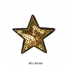 Термоаппликация TBY.S12 «Звезды с пайетками» 4*4 см золото