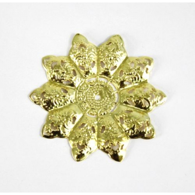 Декоративный элемент «Цветок» 48 мм 7703989 (уп. 5 шт.) золото в интернет-магазине Швейпрофи.рф