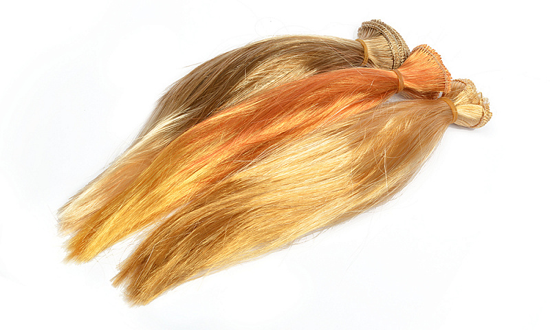 Волосы для кукол (трессы) В-45 см L-22 см TBY31116 (уп 2 шт) 1 блонд
