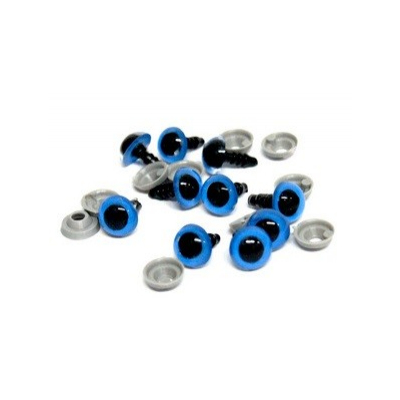 Глаза пластик 28695 с фиксатором №4 8*14 мм (уп. 5 пар) голубой 541422 в интернет-магазине Швейпрофи.рф