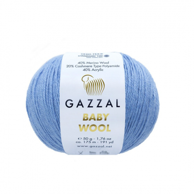 Пряжа Бэби Вул  (Baby Wool Gazzal ), 50 г / 175 м  813 голубой в интернет-магазине Швейпрофи.рф