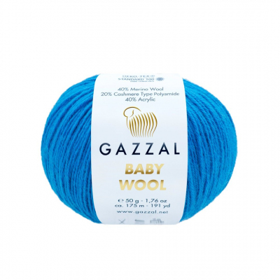 Пряжа Бэби Вул  (Baby Wool Gazzal ), 50 г / 175 м  830 василек в интернет-магазине Швейпрофи.рф