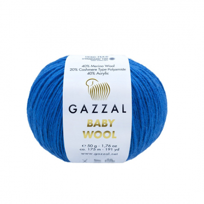 Пряжа Бэби Вул  (Baby Wool Gazzal ), 50 г / 175 м  802 синий в интернет-магазине Швейпрофи.рф