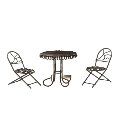 Декор KB3585 Металл стол 6*7 см с двумя стульями 3*4*7,5 см коричневый 7717644 в интернет-магазине Швейпрофи.рф
