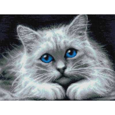 Алмазная мозаика АЖ-1761  «Голубоглазая кошка» 30*40 см в интернет-магазине Швейпрофи.рф