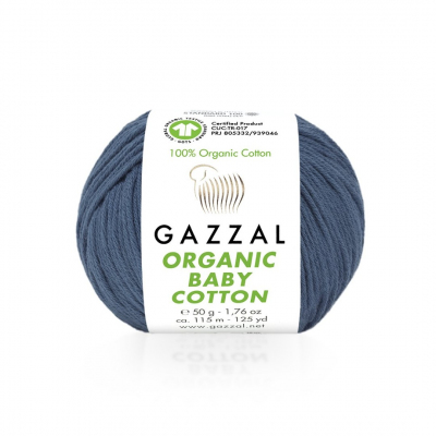 Пряжа Органик бэби коттон (Organik baby cotton Gazzal ), 50 г / 115 м  434 джинсовый в интернет-магазине Швейпрофи.рф