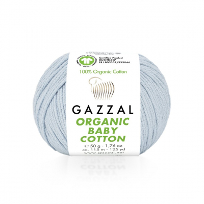 Пряжа Органик бэби коттон (Organik baby cotton Gazzal ), 50 г / 115 м  417 бл.голубой в интернет-магазине Швейпрофи.рф