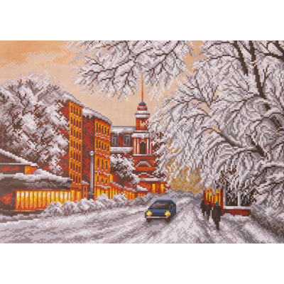 Рисунок на канве МП (37*49 см) 1488 «Зимний город» в интернет-магазине Швейпрофи.рф