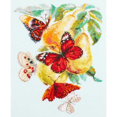 Набор для вышивания Чудесная Игла  №130-051 «Бабочки на груше» 21*27 см в интернет-магазине Швейпрофи.рф