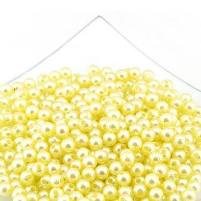 Бусины пластм.  8 мм  перламутр (уп. 10 г) 16 желтый в интернет-магазине Швейпрофи.рф