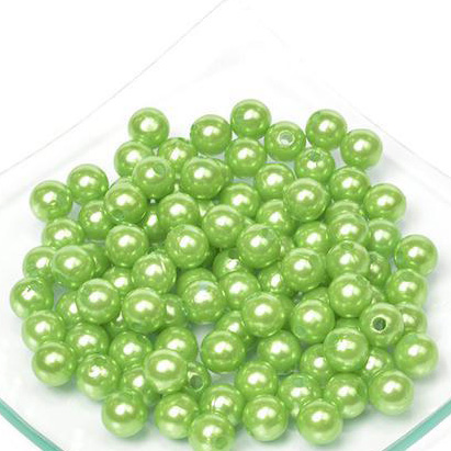 Бусины пластм.  8 мм  перламутр (уп. 10 г) 11 зеленый