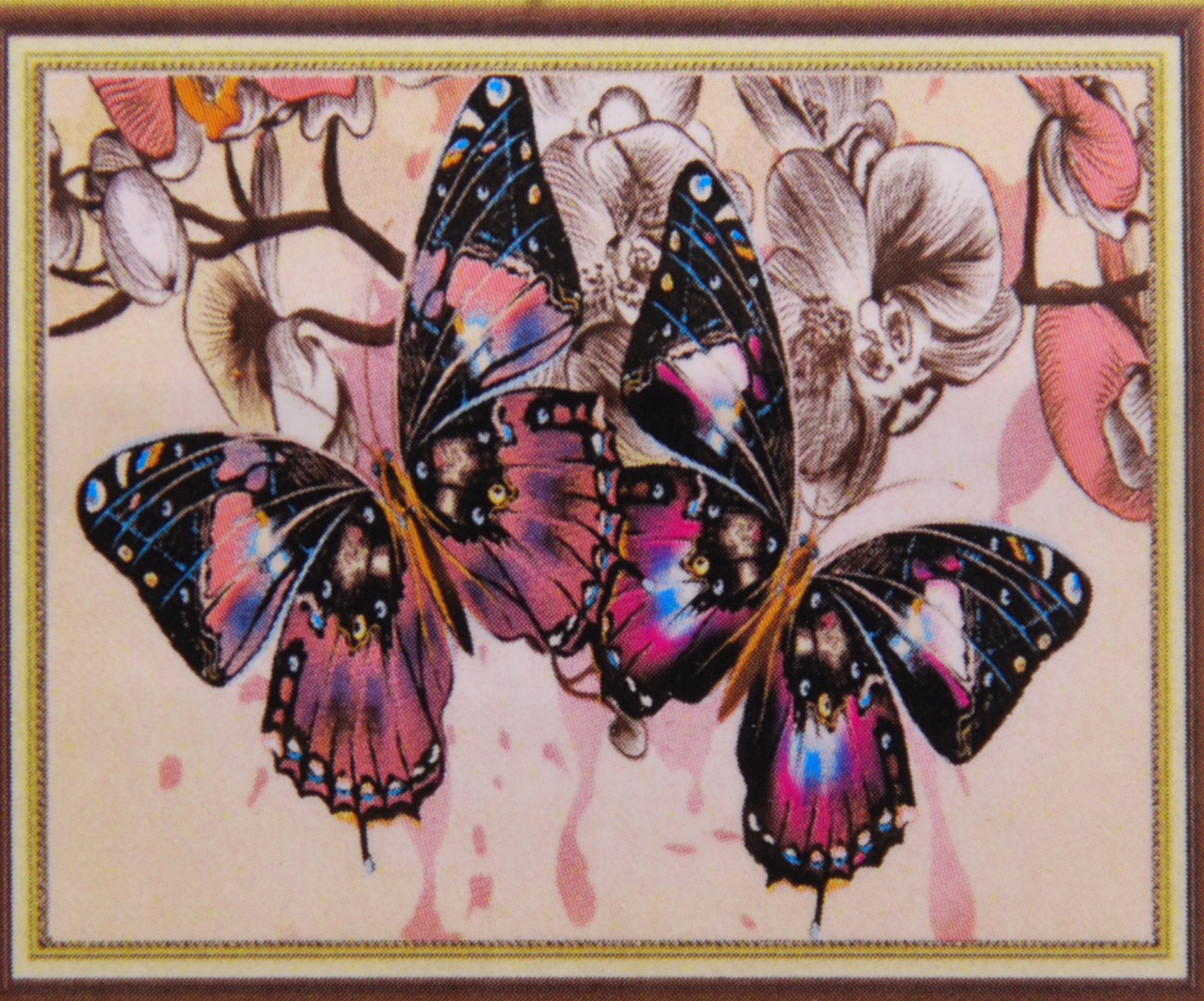 Алмазная мозаика DIY К-1077 «Две бабочки» 28*38 см