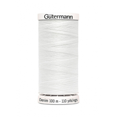 Нитки п/э Гутерман GUTERMAN DENIM №50  100 м для джинсовой ткани 700160 (7726582) 1016 белый в интернет-магазине Швейпрофи.рф