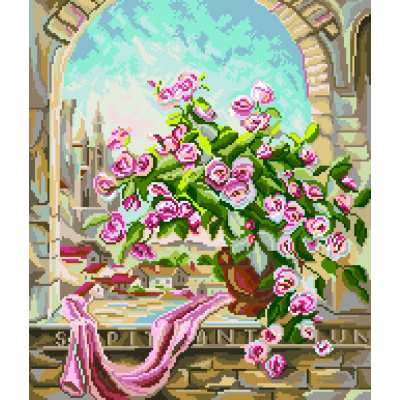Рисунок на канве МП (41*41 см) 1887 «Розовый куст» в интернет-магазине Швейпрофи.рф