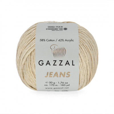 Пряжа Джинс-GZ (Gazzal, Jeans-GZ), 50 г / 170 м, 1113 бежевый в интернет-магазине Швейпрофи.рф