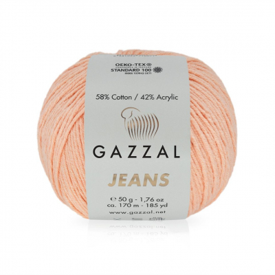 Пряжа Джинс-GZ (Gazzal, Jeans-GZ), 50 г / 170 м, 1117 персик в интернет-магазине Швейпрофи.рф