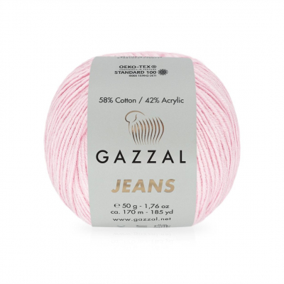 Пряжа Джинс-GZ (Gazzal, Jeans-GZ), 50 г / 170 м, 1116 светло-розовый в интернет-магазине Швейпрофи.рф