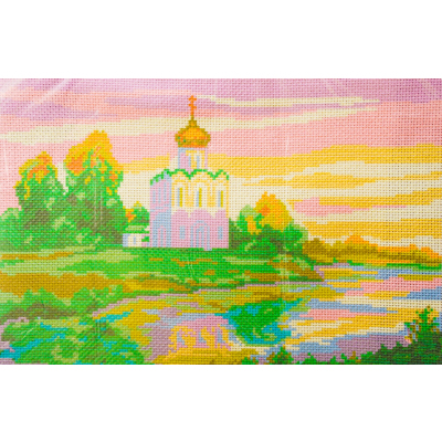 Рисунок на канве МП (24*35 см) 0011 «Собор у реки» в интернет-магазине Швейпрофи.рф