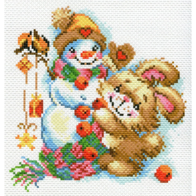 Рисунок на канве МП (23*28 см) 1779 «Веселая зима» в интернет-магазине Швейпрофи.рф