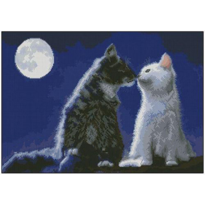 Рисунок на канве Гамма ММ-3045 Кошки под луной 32*45 см в интернет-магазине Швейпрофи.рф