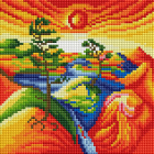Алмазная мозаика Подсолнух UC147 «Цветные горы» 20*20 см на подрамнике в интернет-магазине Швейпрофи.рф
