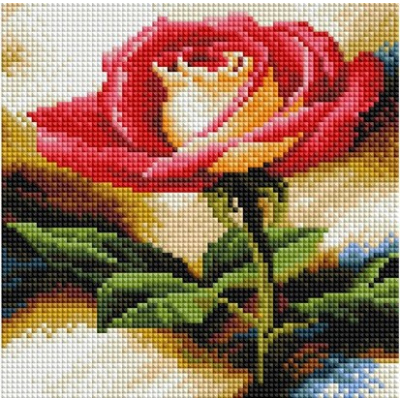 Алмазная мозаика Подсолнух UC106 «Красная роза» 20*20 см на подрамнике в интернет-магазине Швейпрофи.рф